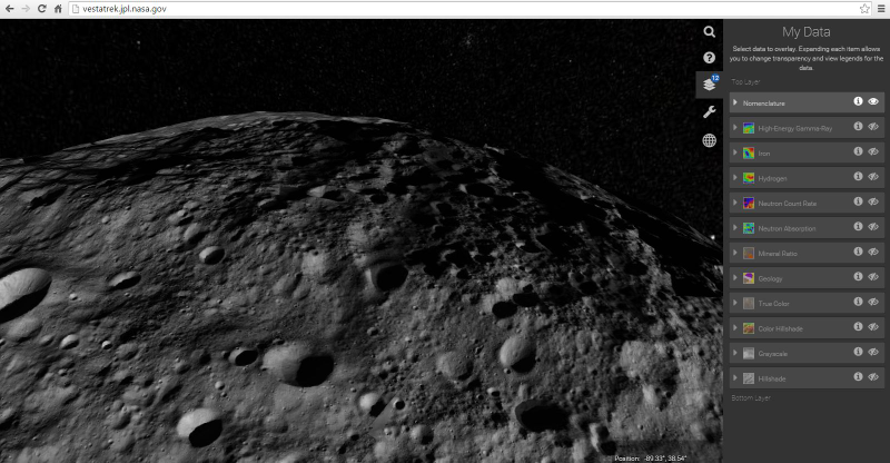 Illustration for article titled Now You Can Fly Around Asteroid Vesta and Explore Every Crevice